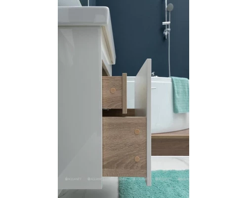 Тумба с раковиной Aquanet Августа 50 (Moduo Slim), белая, 00254069