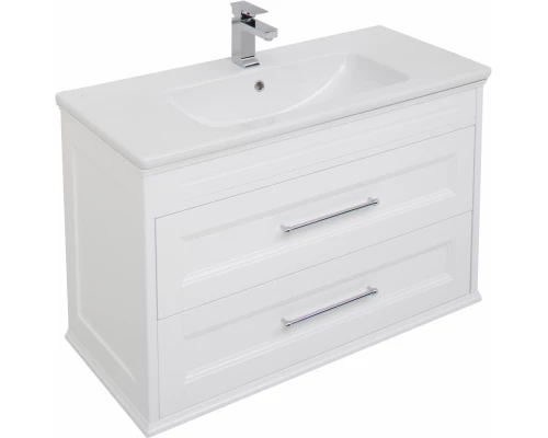 Тумба под раковину Aquanet Бостон М, 100 см, белая матовая, 00209678