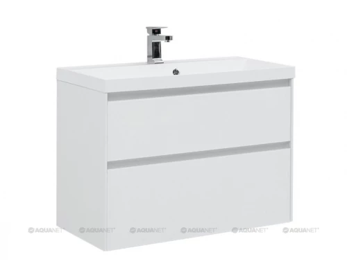 Тумба под раковину Aquanet Гласс 100 00235664, цвет белый