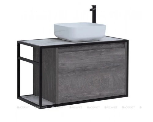 Тумба под раковину Aquanet Nova Lite Loft 90 левая/правая, дуб рошелье, 00261656/00261655