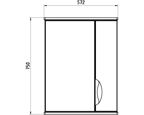 Зеркало-шкаф АСБ-Мебель Мессина 60, правый