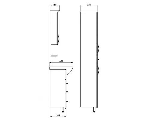 Тумба с раковиной АСБ-Мебель Грета 80, напольная