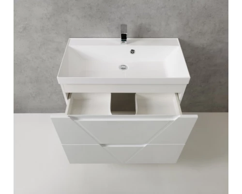 Тумба под раковину BelBagno Vittoria-800-2C-SO-BL 80 см подвесная, цвет белый глянцевый