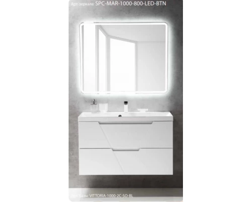 Зеркало BelBagno SPC-MAR-1000-800-LED-BTN 100 x 80 см со встроенным светильником и кнопочным выключателем