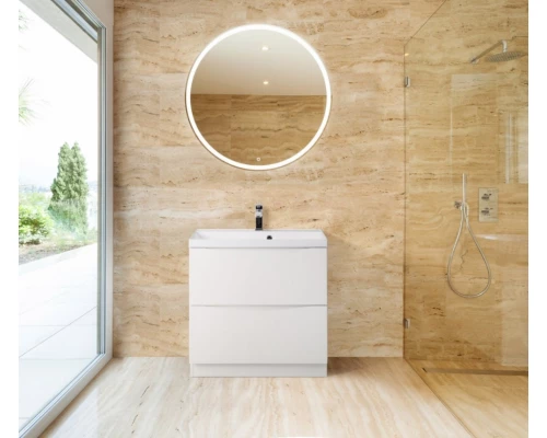 Тумба под раковину BelBagno Marino MARINO-600-2C-PIA-BL-P, 60 х 45 х 80 см, Bianco Lucido - белый глянец