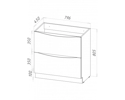 Тумба под раковину BelBagno Marino MARINO-800-2C-PIA-BL-P, 80 х 45 х 80 см, Bianco Lucido - белый глянец