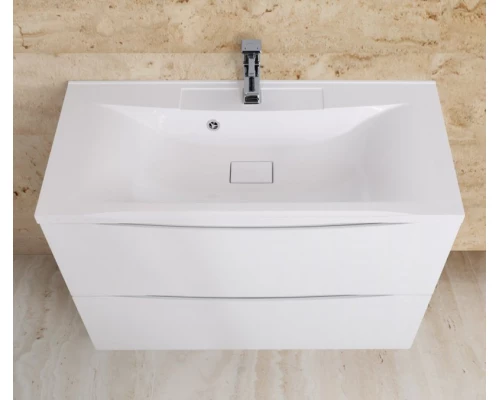 Тумба под раковину BelBagno Marino MARINO-900-2C-PIA-BL-P, 90 х 45 х 80 см, Bianco Lucido - белый глянец