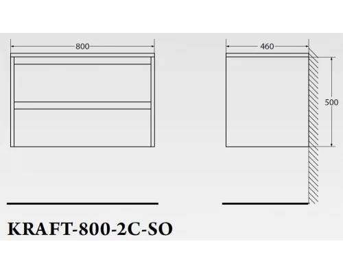 Тумба под раковину BelBagno Kraft KRAFT-800-2C-SO-RT, подвесная
