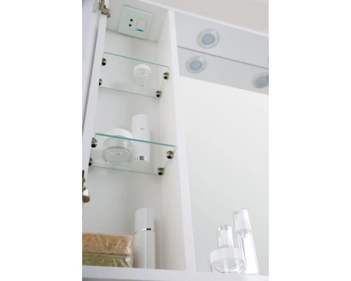 Зеркальный шкаф BelBagno Marino MARINO-SPC-700/750-1A-BL-P-L/R, 70 х 75 см, с LED-подсветкой, Bianco Lucido - белый глянец, левый/правый