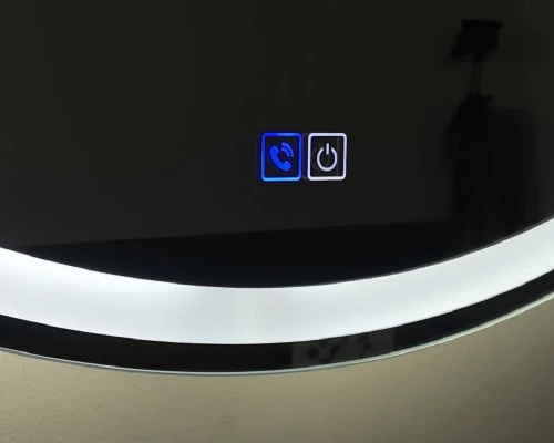 Зеркало BelBagno SPC-RNG-800-LED-TCH-PHONE 80 см со встроенным светильником, сенсорным выключателем, блютуз-модулем, микрофоном и динамиками