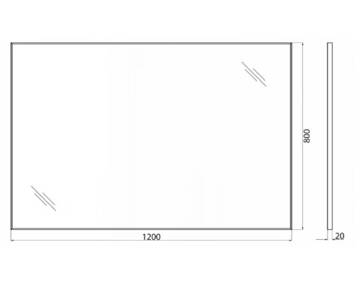 Зеркало BelBagno SPC-AL-1200-800, 120 х 80 см, алюминиевая рама хром
