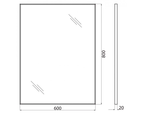 Зеркало BelBagno SPC-AL-600-800, 60 х 80 см, алюминиевая рама хром