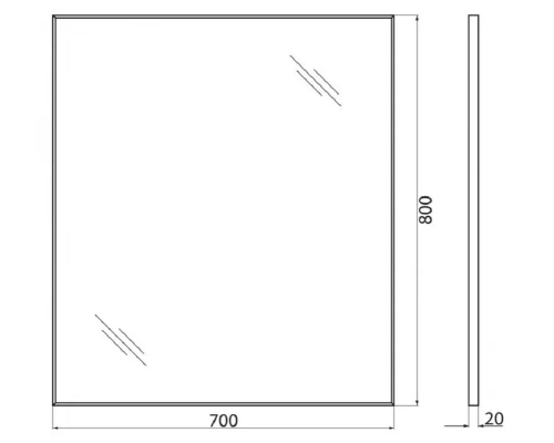 Зеркало BelBagno, 70 х 80 см, алюминиевая рама, хром, SPC-AL-700-800