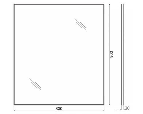 Зеркало BelBagno SPC-AL-800-900, 80 х 90 см, алюминиевая рама хром