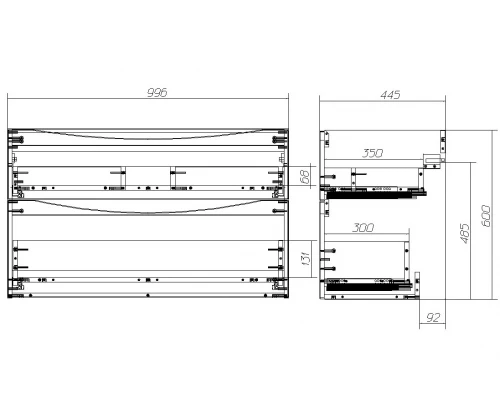 Тумба под раковину BelBagno Marino 100 см, Rovere Moro - коричневый дуб, MARINO-H60-1000-2C-SO-RW-P