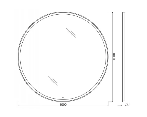 Зеркало BelBagno 100 x 100 см со встроенным светильником и сенсорным выключателем, SPC-RNG-1000-LED-TCH