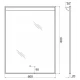 Зеркало BelBagno SPC-UNO 60 см, с подсветкой, белый, SPC-UNO-600-800-TCH