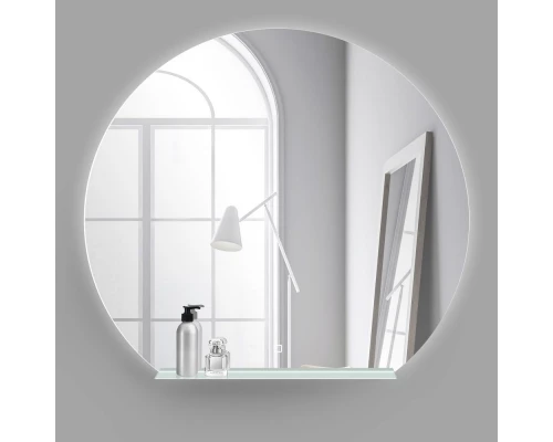 Зеркало BelBagno 90 x 90 см со встроенным светильником, сенсорным выключателем и полкой, SPC-RNG-900-LED-TCH-MENS