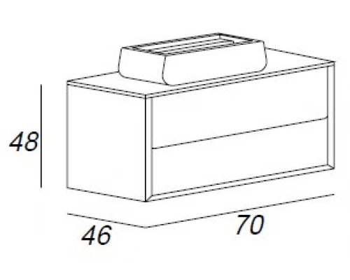 Тумба с раковиной Cezares Bellagio 54715 70 см