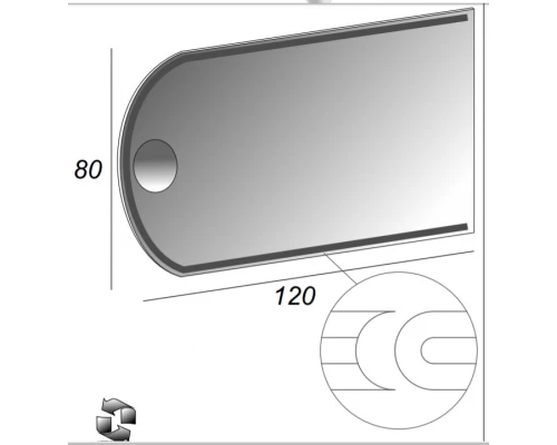 Зеркало Cezares 45030 120x80 см настенное с подсветкой