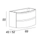 Тумба под раковину Cezares Vague 44220 69 см подвесная, цвет bianco lucido