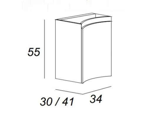 Шкафчик Cezares Vague 44228/44222 34 см подвесной, цвет bianco lucido