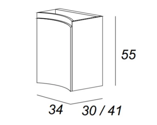 Шкафчик Cezares Vague 54849/54848 34 см подвесной, цвет rovere sbiancato