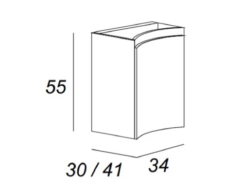 Шкафчик Cezares Vague 54836/54835 34 см подвесной, цвет rovere tabacco