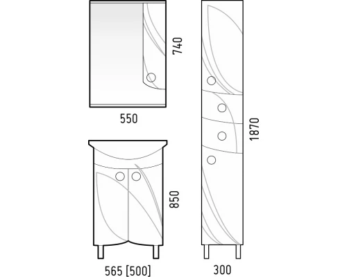 Зеркало-шкаф Corozo Флора 55/С, 55 см, правый, белое