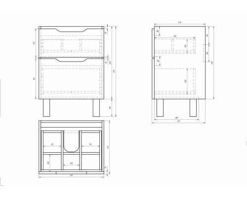 Тумба под раковину Dreja Q Plus 55, белый лак