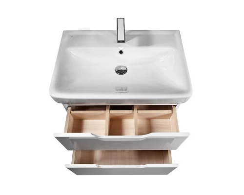 Тумба под раковину Dreja Q Plus 70, белый лак, органайзер