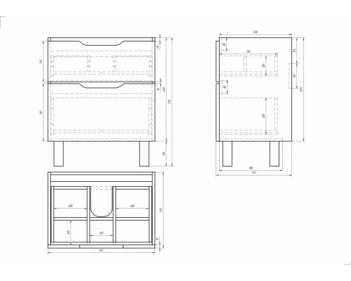 Тумба под раковину Dreja Q Plus 70, белый лак, органайзер
