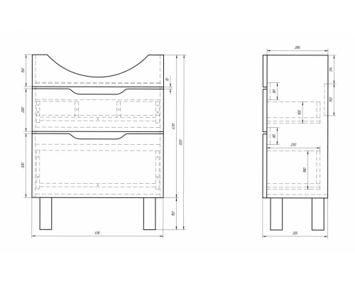 Тумба под раковину Dreja Laguna Plus 65, белый лак