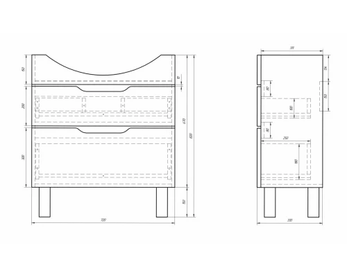 Тумба под раковину Dreja Laguna Plus 75, белый лак
