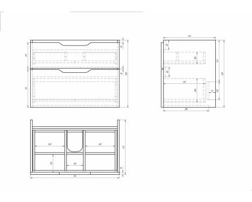 Тумба под раковину Dreja Q 80, белый лак