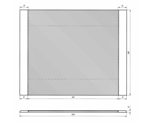 Зеркало Dreja Uni 105, с подсветкой, белое, 99.9007