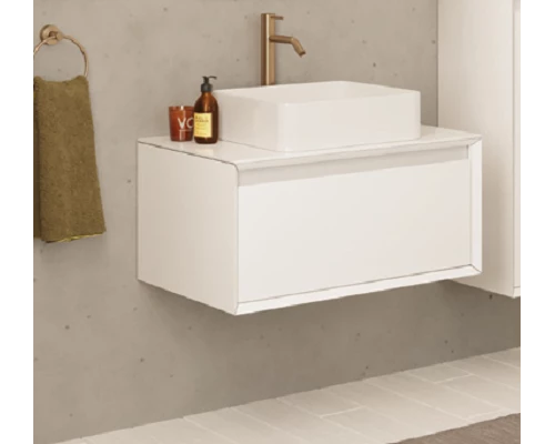 Тумба под раковину Dreja Insight 80 см, 99.9200, белый глянцевый