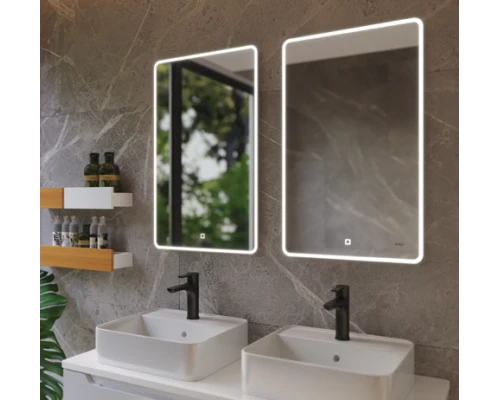 Зеркало Dreja Point 50 x 80 см, 99.9026, подвесное, c Led-подсветкой белое