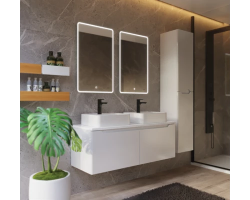 Зеркало Dreja Point 50 x 80 см, 99.9026, подвесное, c Led-подсветкой белое