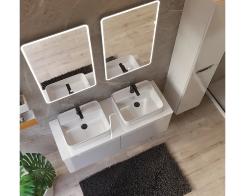 Зеркало Dreja Point 50 x 80 см, 99.9026, подвесное, c Led-подсветкой белое