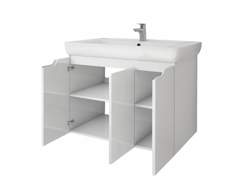 Тумба под раковину Dreja Q Plus (D) 80, белый глянец, 99.1006