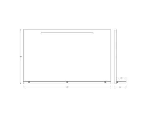 Зеркало с полочкой и LED-светильником Evoform Ledline-S BY 2159 120х75 см