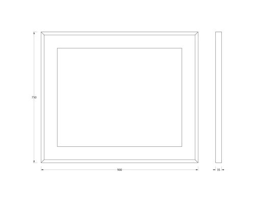 Зеркало в багетной раме и LED-светильником Evoform Ledside BY 2204 90х75 см