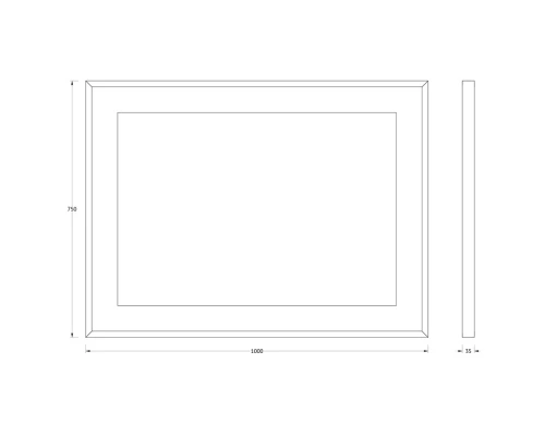 Зеркало в багетной раме и LED-светильником Evoform Ledside BY 2205 100х75 см