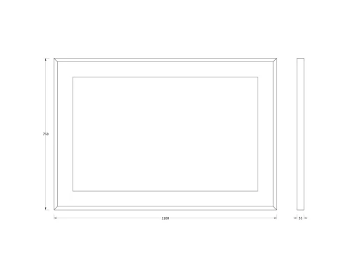 Зеркало в багетной раме и LED-светильником Evoform Ledside BY 2206 110х75 см