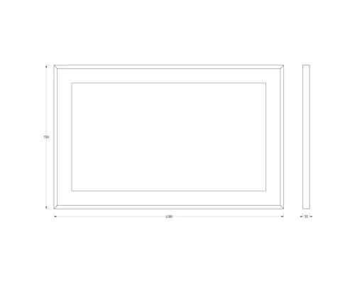 Зеркало в багетной раме и LED-светильником Evoform Ledside BY 2207 120х75 см