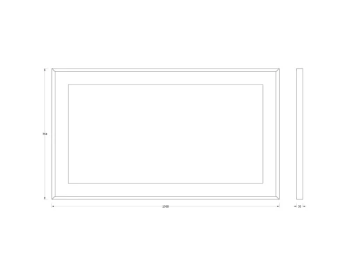 Зеркало в багетной раме и LED-светильником Evoform Ledside BY 2208 130х75 см