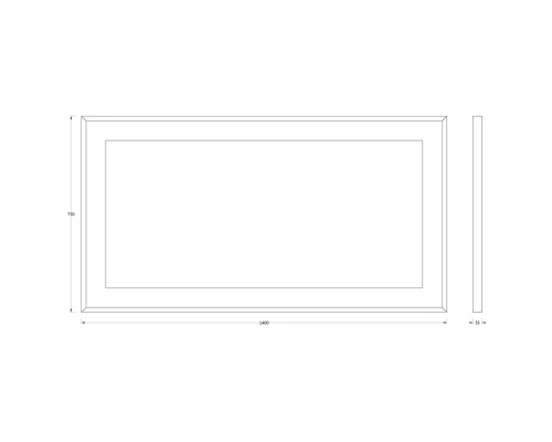 Зеркало в багетной раме и LED-светильником Evoform Ledside BY 2209 140х75 см