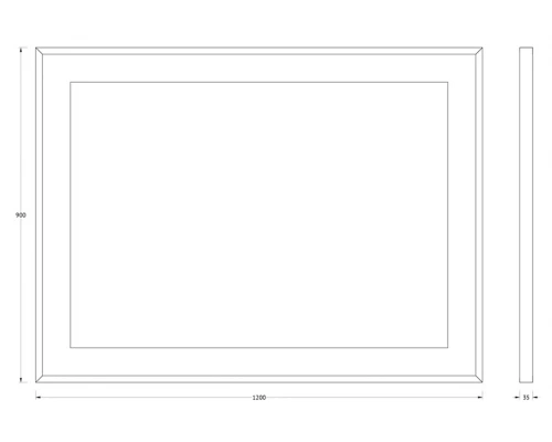 Зеркало в багетной раме и LED-светильником Evoform Ledside BY 2212 120х90 см