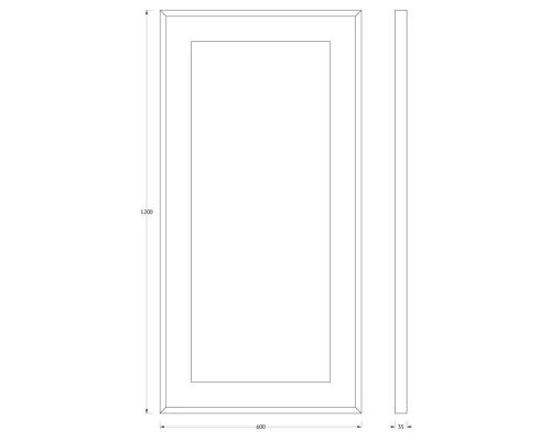 Зеркало в багетной раме и LED-светильником Evoform Ledside BY 2214 60х120 см